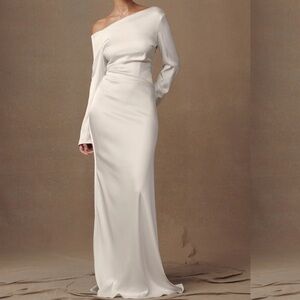 Meshki Ivory One-Shoulder Gown